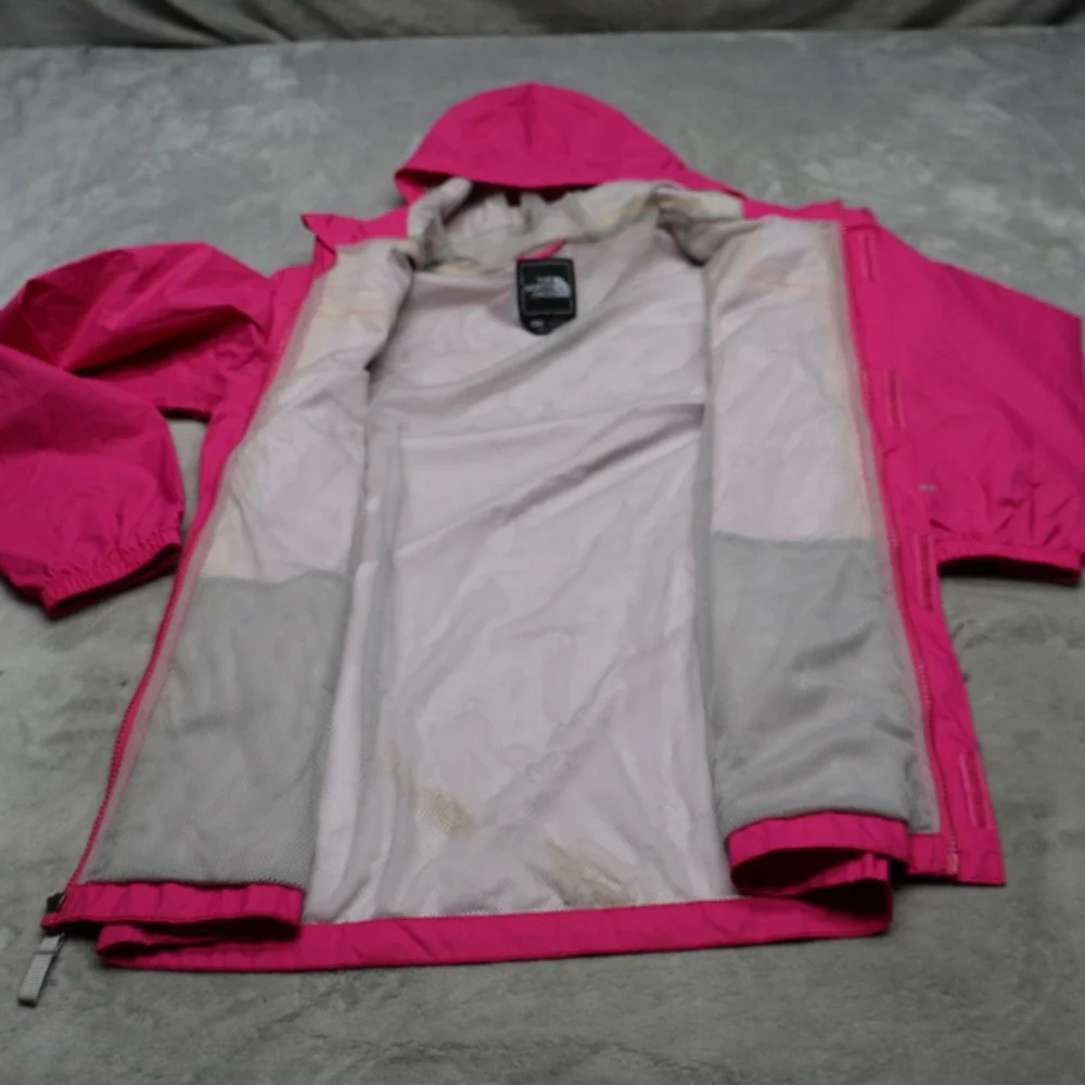 North Face Jacket Girl XL Pink Wind Rain Waterproof Full Zip Lightweight Outdoor